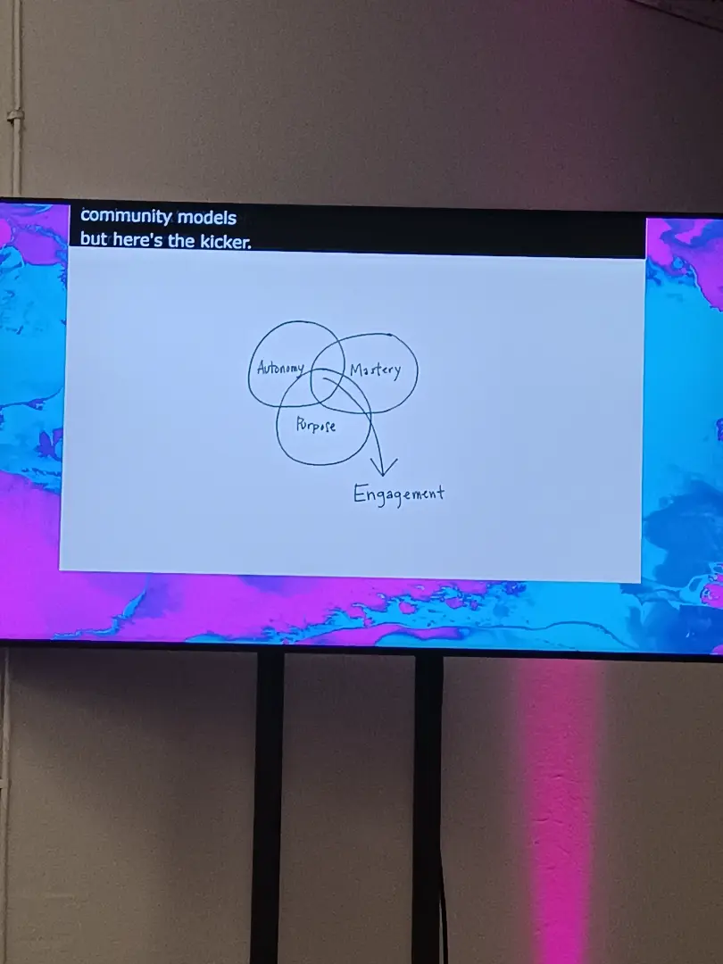 Community - tap into intrinsic motivation. Give people autonomy. Growth hacking means you lose authenticity. Not a good shortcut. Hosts are fluent in language already and want to give back to community.